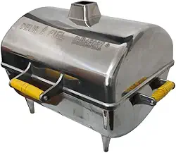 Churrasqueira Portátil a Carvão Tipo Bafo em Alumínio DURAFORT Modelo GOLD (Alumínio Polido)