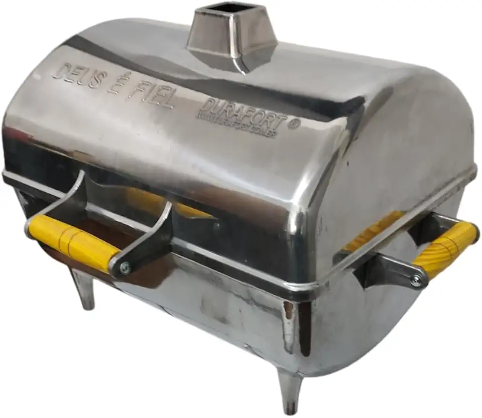 Churrasqueira Portátil a Carvão Tipo Bafo em Alumínio DURAFORT Modelo GOLD (Alumínio Polido)