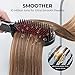 TYMO Hair Straightener Brush - Upgraded Ionic Plus Straightening Brush with Dense Bristles, 16 Temps, Dual Voltage | Ceramic Hot Comb for Women | Flat Iron for Thick Curly Hair, Black