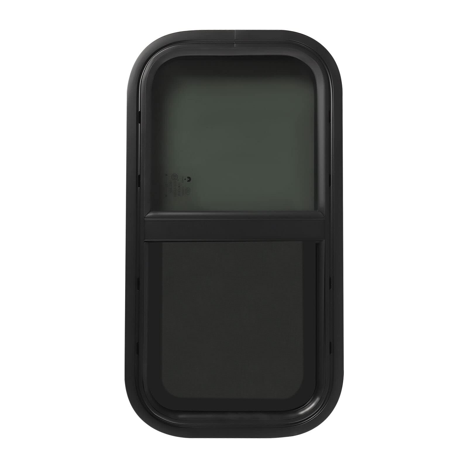 Camperraam, zwart, zijraam, 360 x 410 mm, caravanraam met scherm, getint gehard glas voor camper, aanhanger, camperraam