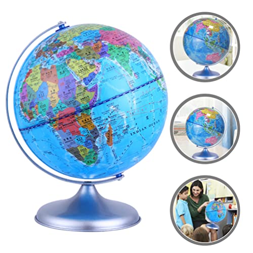 Operitacx World Globe With Stand Desktop Geographic Globe Rotating Earth Geography Globe Educational Globe Plastic Terrestrial Globe For Learning Classroom Desk Kids Gift #TOP3