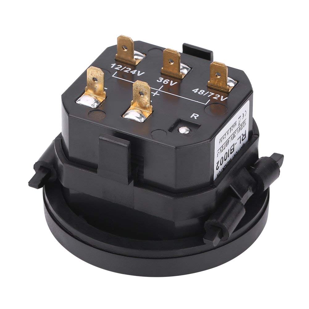 Ejoyous Indicatore del Misuratore di Livello della Batteria Digitale LED 12V / 24V / 36V / 48V / 72V per Carrello