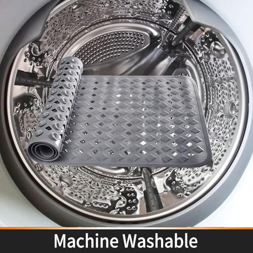 Image of Door mat Bathroom mats Anti Slip for Entrance Floor Foot Skid Bathtub Bath Shower Suction Cups (Grey 70x40cm)
