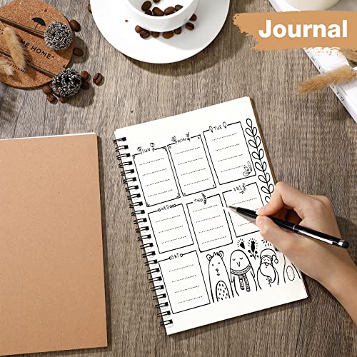 Epakh 36 Pack Blank Spiral Notebook Unlined Spiral Notebook Bulk A5 Soft Cover Students Sketchbook Pad Memo Notepad For Drawing Office Supplies 100 Pages/ 50 Sheets,8.3 X 5.5 Inches (Brown, 36 Pcs) #TOP6