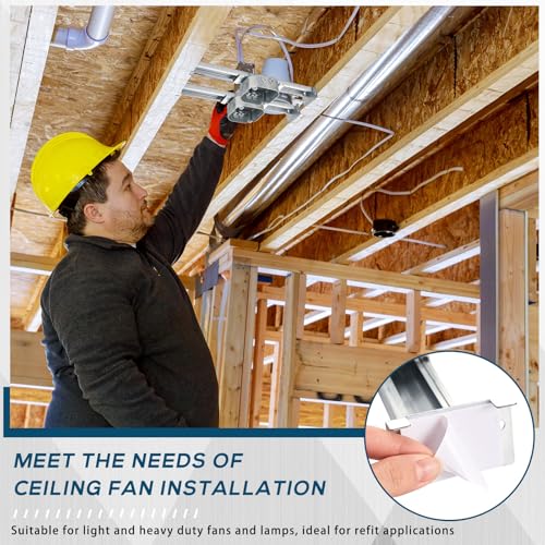 Image of Tandefio 6 Pcs Adjustable Ceiling Fan Bracket Ceiling Mounting Bracket Electrical Box for Fans and Light Fixtures, 14.7 Inches in Length