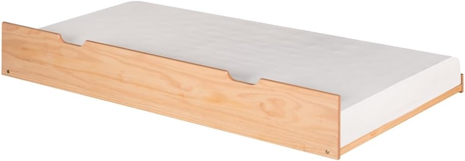 Camaflexi Solid Wood Under-Bed Trundle, Twin, Natural, 74.5 x 41.5 x 11.5 (C3131_NT)