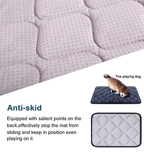 Image of Hero Dog Dog Bed Mat Washable - Soft Fleece Crate Pad - Anti-Slip Matress For Small Medium Large Pets (Grey Xl) By Herodog
