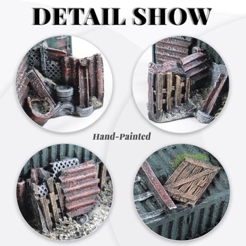 Image of Fish Tank Decorations Container Aquarium Decor Sunken Ruins Betta Fish Tank Accessories witth Big Hole for Fish Sleep Rest Hide and Play