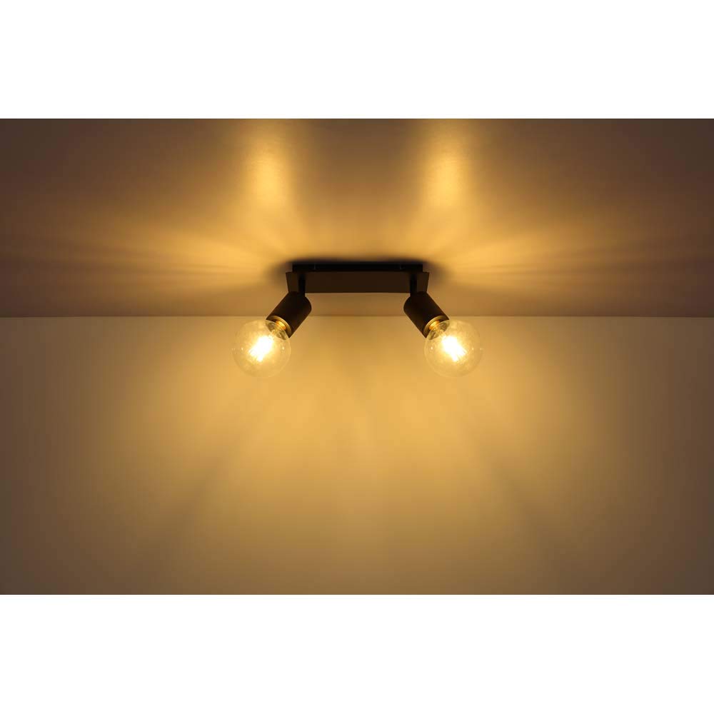 Lampada da soffitto con faretti mobili, in alluminio, colore: nero, per camera da letto, ufficio