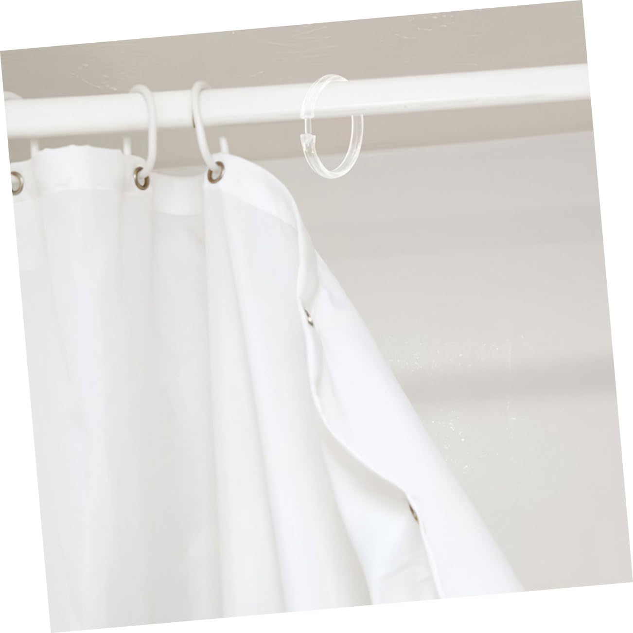 ABOOFAN 1set Clear Curtain Hanging Rings Flexible Shower Curtain Hooks for Easy Installation Material 10pcs