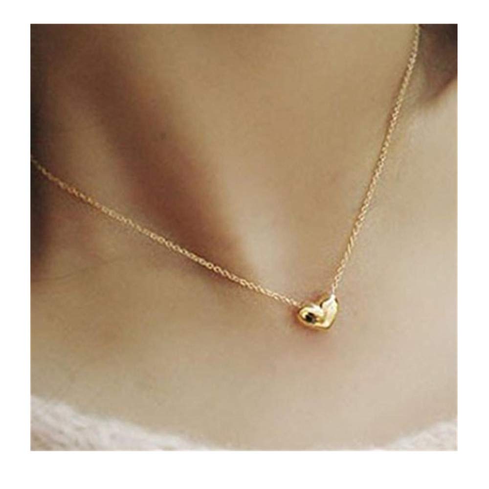 Clearance Sale!Women Teen Gril Heart Shape Pendant Necklace Simple Statement Chain Jewelry