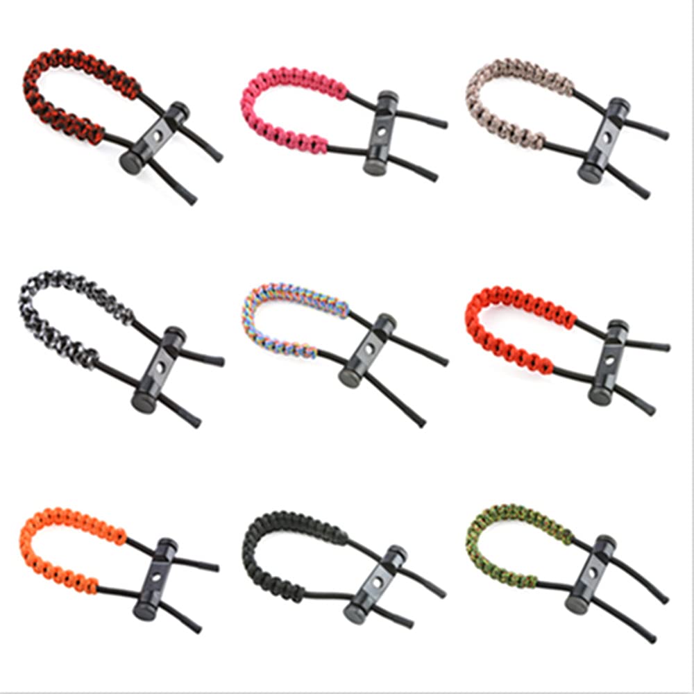 SHARROW Archery Bow Sling Durable Nylon Wrist Sling Strap Adjustable Braided Cord Rope for Compound Bow Accessories for Adult Men Women (Orange)