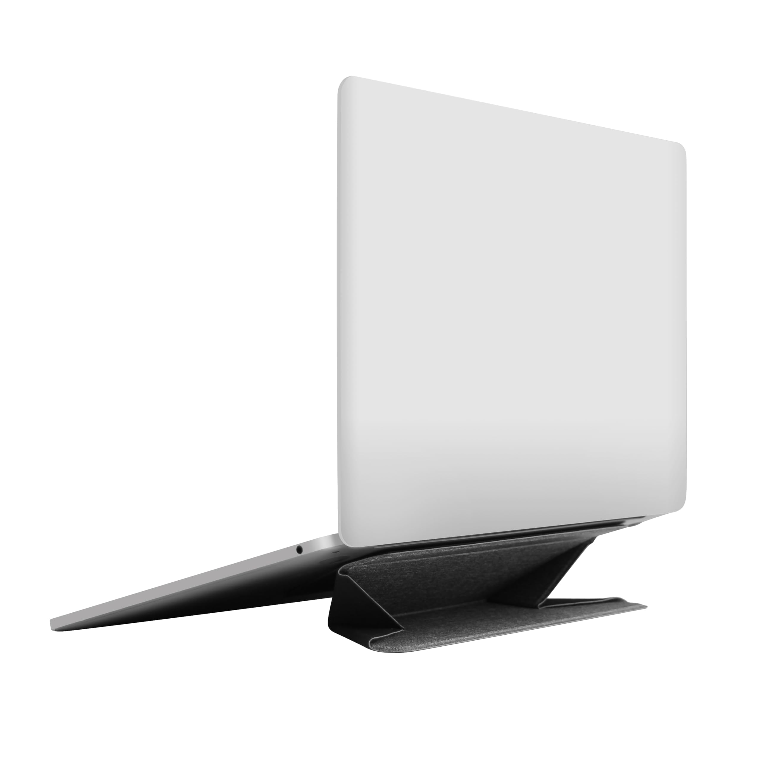 ノートパソコンスタンド【新型 放熱穴付き】ノートPCスタンド 折りたたみ式 貼り付け 薄くて軽くて持ち運びやすい(11.6-16インチ対応) 安定して揺れない 腰痛/猫背防止(グレー)