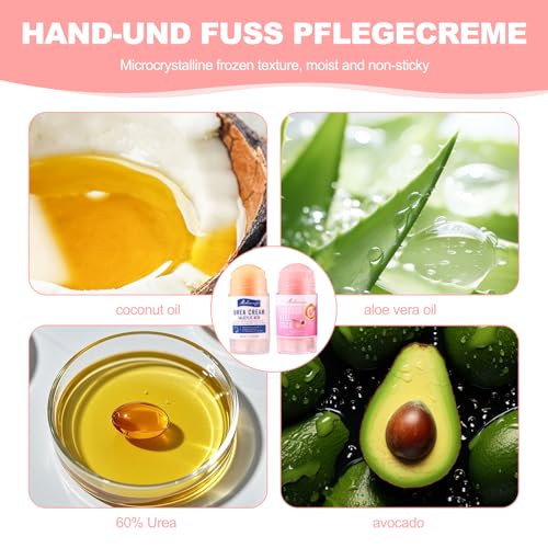 2 Stück Fusscreme Sehr Trockene Füsse Hornhaut Foot Cream für Rissige Fersen und Trockene Haut für Fersenbehandlung Knie Ellbogen und Hände Feuchtigkeitsspendende – Bild 5