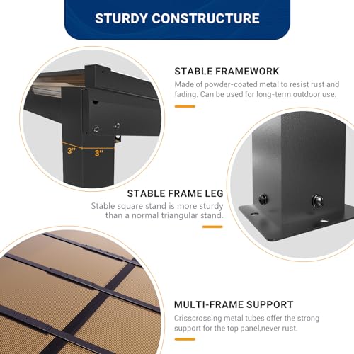 UDPATIO-10-x-10-Patio-Pergola-with-Roof-Large-Metal-Wall-Pergola-Wall-Mounted-Steel-Gazebo-Awnings-for-Outdoor-Decks-Backyard UDPATIO 10 x 10 Patio Pergola with Roof Large Metal Wall Pergola Wall Mounted Steel Gazebo Awnings for Outdoor Decks Backyard