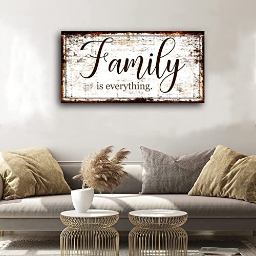 Family is Everything Wall Decor-Rustic Family Quote Print Canvas for Farmhouse Signs Canvas Wall Art-Retro Artwork Wall Decoration for Living Room,Bedroom,Dining Room,Office,Home Decor,Ready to Hang 20"x40" - Image 3