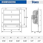 iPower HIFANXEXHAUST12CTB 12 Inch Variable Shutter Exhaust Fan with Speed Controller and Power Cord Kit, 1620RPM, 1600… - Image 3