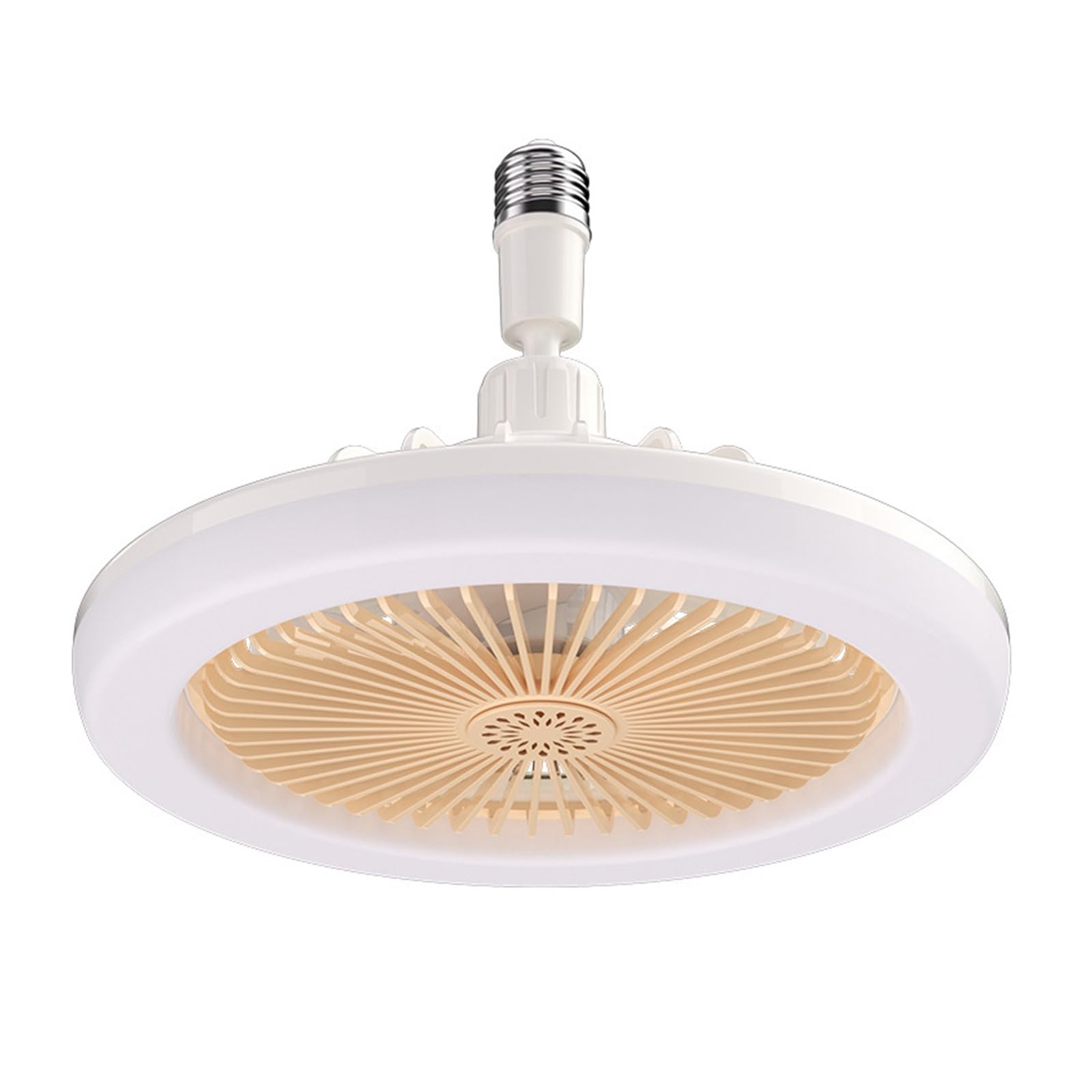 TRDEWR 30W Ceiling Fan with Lamp E27 Converter Base Silent Cooling Fan Light Remote Control Home Chandeliers 3 Speed Fan for Bedroom Good Light and Shadow Effects(Yellow no Control)