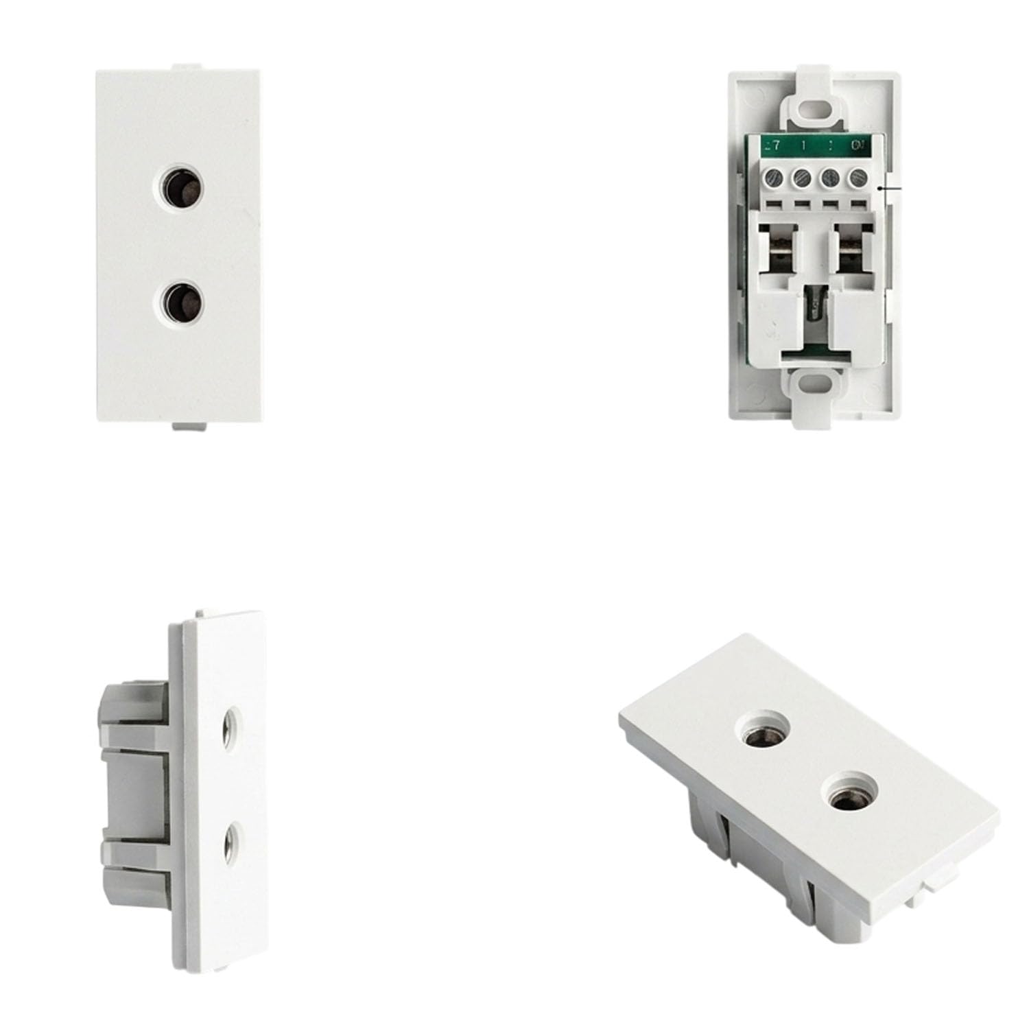 NISKANET Modular 2 Pin Socket | Pack Of 5 | Suitable For Phone Charger, TV, Fans, Etc..| White Color |sfra-image-18