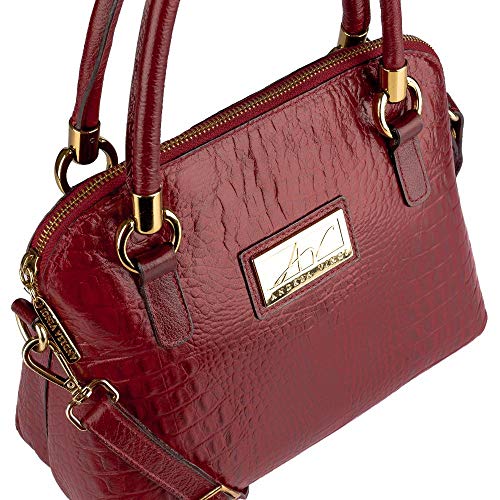 Bolsa feminina de mão em couro Donna - Vermelho