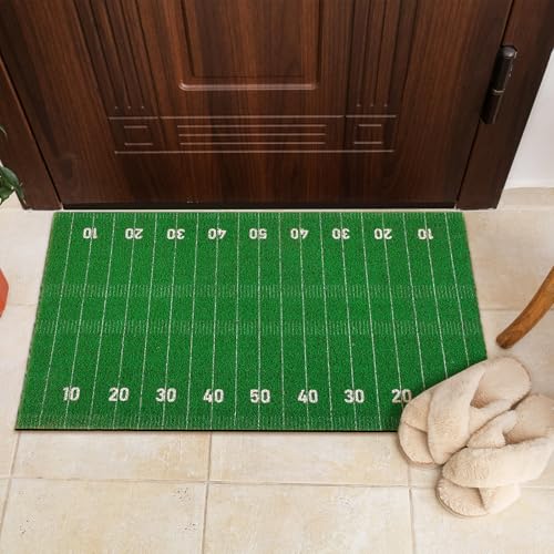 Nuanchu フットボール フィールド ウェルカム ドアマット スポーツ フットボール ラグ ホームデコ ラグ イミテーション コイア ドアマット ノンスリップ フロアマット ポーチ 玄関 屋内 屋外 17 x 29インチ [3]