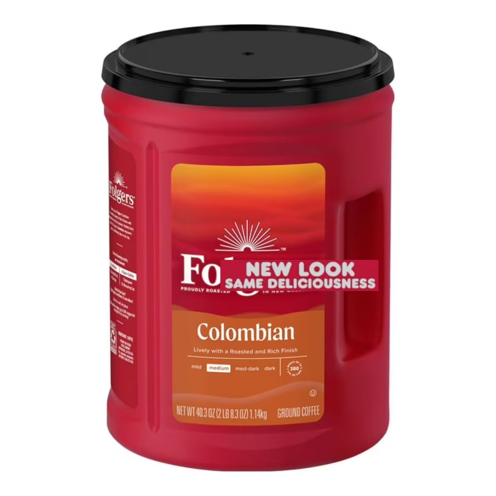 Fogers 100% Colombian Medium Roast Ground Coffee, (40.3 Ounce(1 Pack), Colombian)
