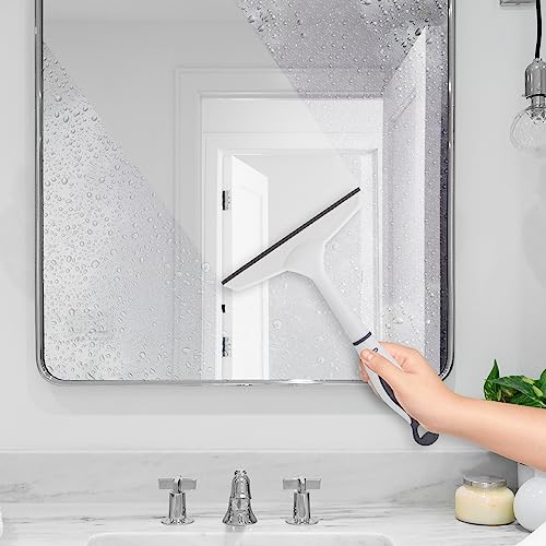 Image of Superio Rubber Squeegee, 2 Pack, Streak Free All Purpose Window Squeegee, Comfort Grip Handle and Hanging Hook (Grey- Red, 6 Inch- 2 Pack)