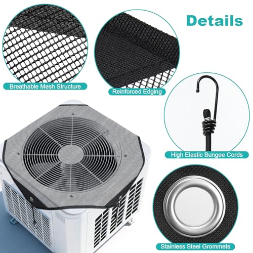 Image of TRELC Air Conditioner Covers for Outside Units, Breathable Mesh AC Cover, Outdoor Central AC Condenser Unit Cover, All Season Top Universal Defener Against Leaves, Branches, Cottonwood(28'' X 28'')