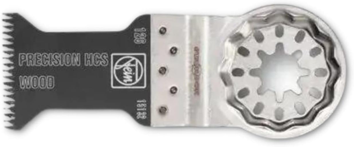 Fein Starlock E-Cut Precision Saw Blade - Precision Cutting for Wood, Drywall & Soft Plastics, Double-Row Japanese Teeth, Narrow Waisted, 1-3/8" Width, 2" Length, 3-Pack - 63502126270