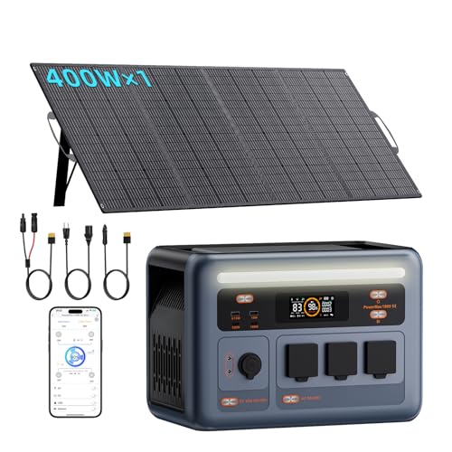 OSCAL PowerMax 1800SE Portable Power Station with 1×400W Solar Panel,