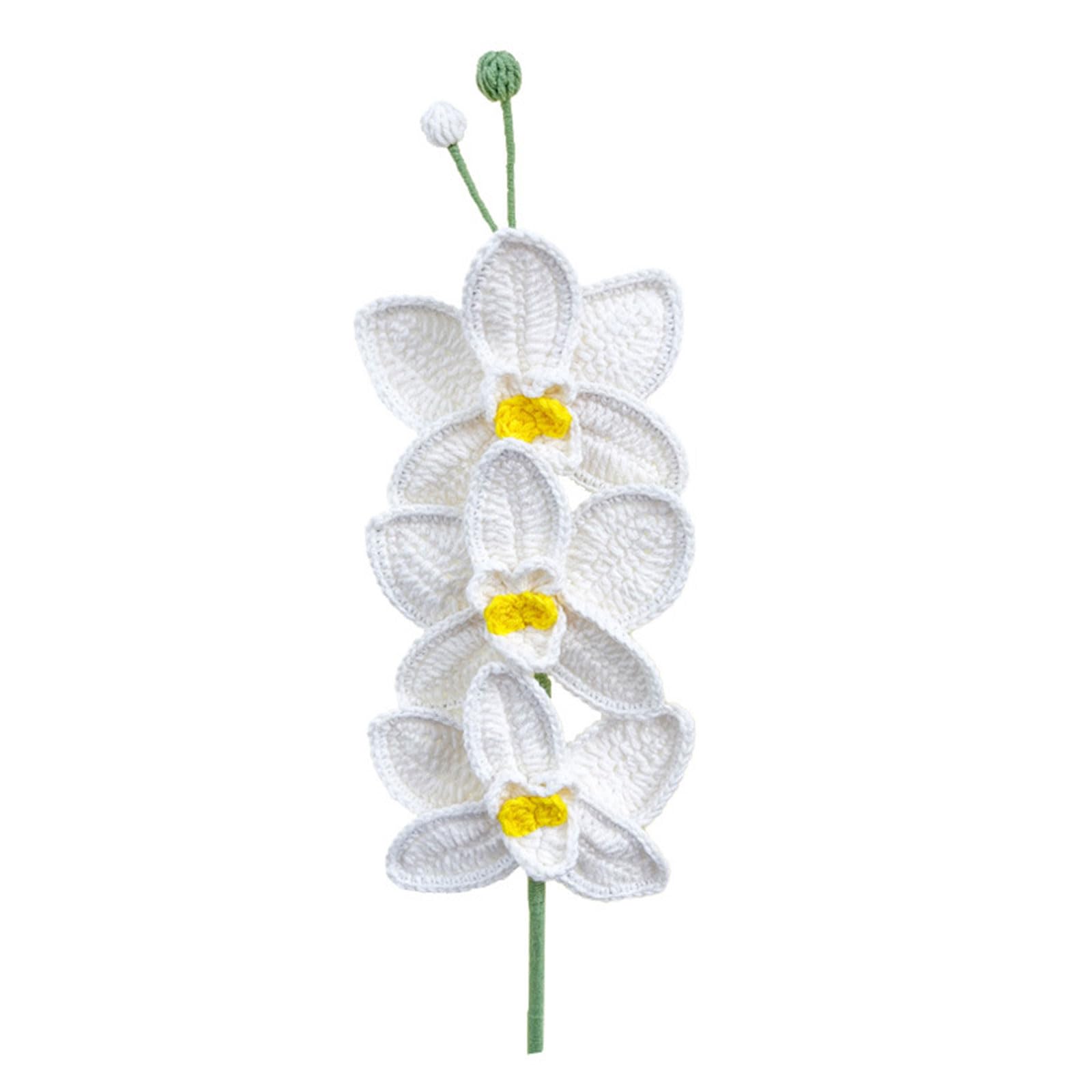 Nucelit Handmades Knitted Flower Colorful HandWovens Crochet Flower Potted Plant Knitted Unique Artistic Gift Home Decors Blue