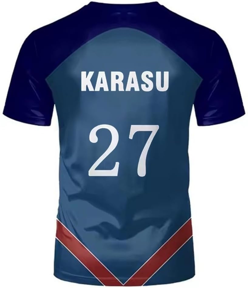 AwwwCos Cosplay Jersey Blue T-Shirt Casual Short Sleeve Costume for Adult Unisex Halloween Party Outfit
