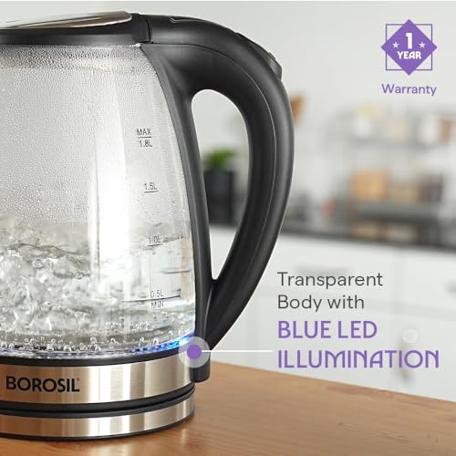 Hervidor eléctrico Borosil Crystal 1.8L de vidrio miniatura 3