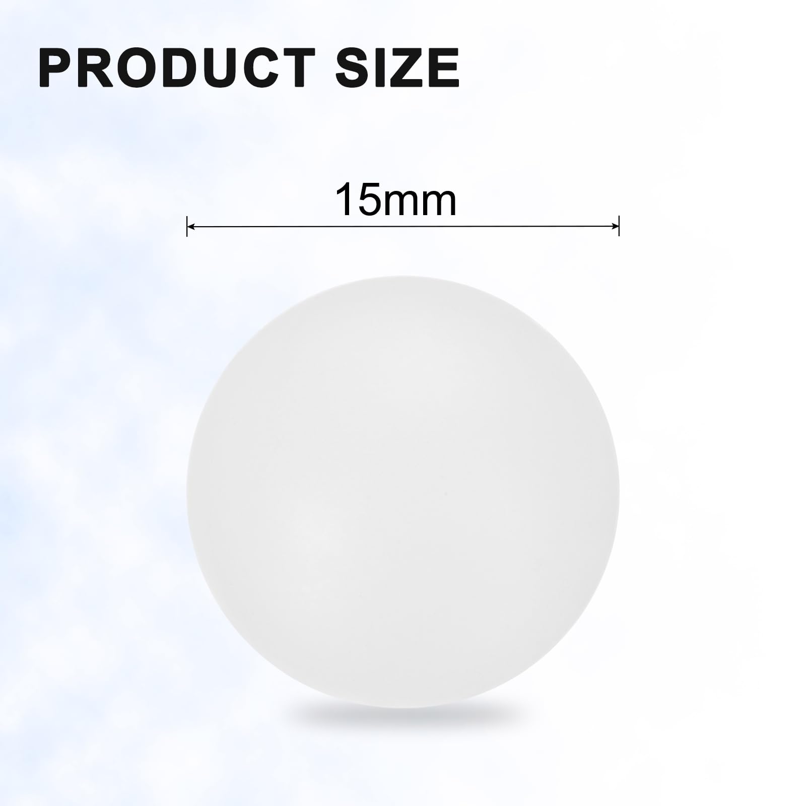 QUARKZMAN 50 Piezas Bolas de Rodamiento Plástico PP 15mm Precisión G2 Superficie Escarchada Blanco