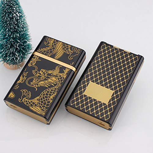 Preisvergleich Produktbild Amyove Mode USB Ladedruckbeständige Zigarettenetui für die Lagerung Golddrache buntes Paket