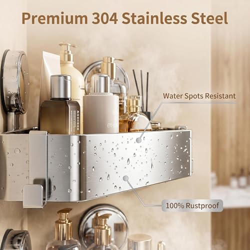 2-Pack-Shower-Caddy-Suction-Cup-Triangle-Corner-Shower-Shelves-No-Drilling304-Stainless-Steel-Organizer-with-Towel-Bar-Removable-Hooks-Bathroom-Shelf-Rack-for-Inside-Showers-Rustproof-Wall-Mount
