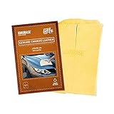 IDROBASE Autoleder, Ledertuch, Hirschleder, fensterleder echt Leder, Chamois Leder, abledertuch dusche, Autotrockentücher, Autotuch, Velourstuch (550x360 mm)