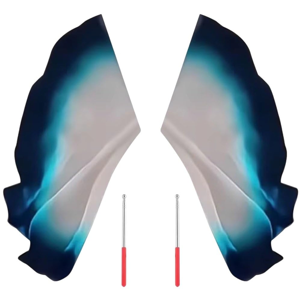 Ppmter Gradient 2 Pcs Dance Worship Flags With Telescopic Rod Belly Dance Props Praise Flags Dance Flags Decorative Worship Banner For Church Performance
