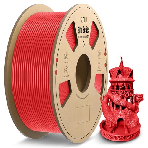 Image of PLA 3D Printer Filament 1.75mm, Fit Most FDM 3D Printers, Neatly Wound, Dimensional Accuracy + /- 0.02 mm, 1kg Spool (2.2lbs), Red