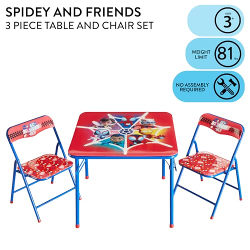 Marvel Spidey and His Amazing Friends Kids Activity Table and Chair Set,3 Piece Set with Square Table & 2 Folding Chairs, Furniture for Ages 3+, Indoor Play & Learning by Idea Nuova - Image 2