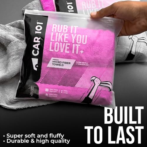 Image of CAR101 Microfiber Cloth - 2Pcs - 40x40 cm - 550 GSM - Assorted | Multipurpose | Lint-Free | Superior Softness & High Absorbency | Microfibre Towels for Car, Bike & Household Cleaning