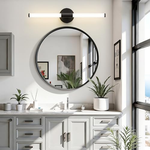 Gednbo LED Bathroom Vanity Lights Fixtures Matte Black Over Mirror 23.6 inch Modern 360° Sconces Wall Lighting Bar 20W 4000K Warm Light for Farmhouse Bedroom Living Room by Gednbo - Used condition - Image 3
