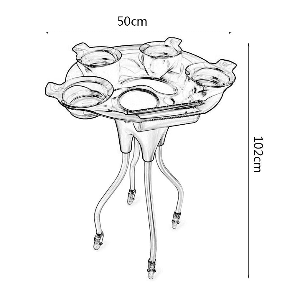 Carrito de Almacenamiento Multifuncional, Carrito de Servicio doméstico, Carrito de peluquería con Ruedas de 4 Ruedas con Recipiente para Tinte/Bandeja de Servicio para s