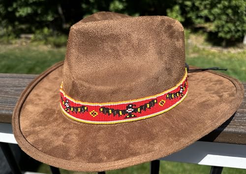 Image of Cowboy Western Beaded Hat Band Rodeo Style Handmade