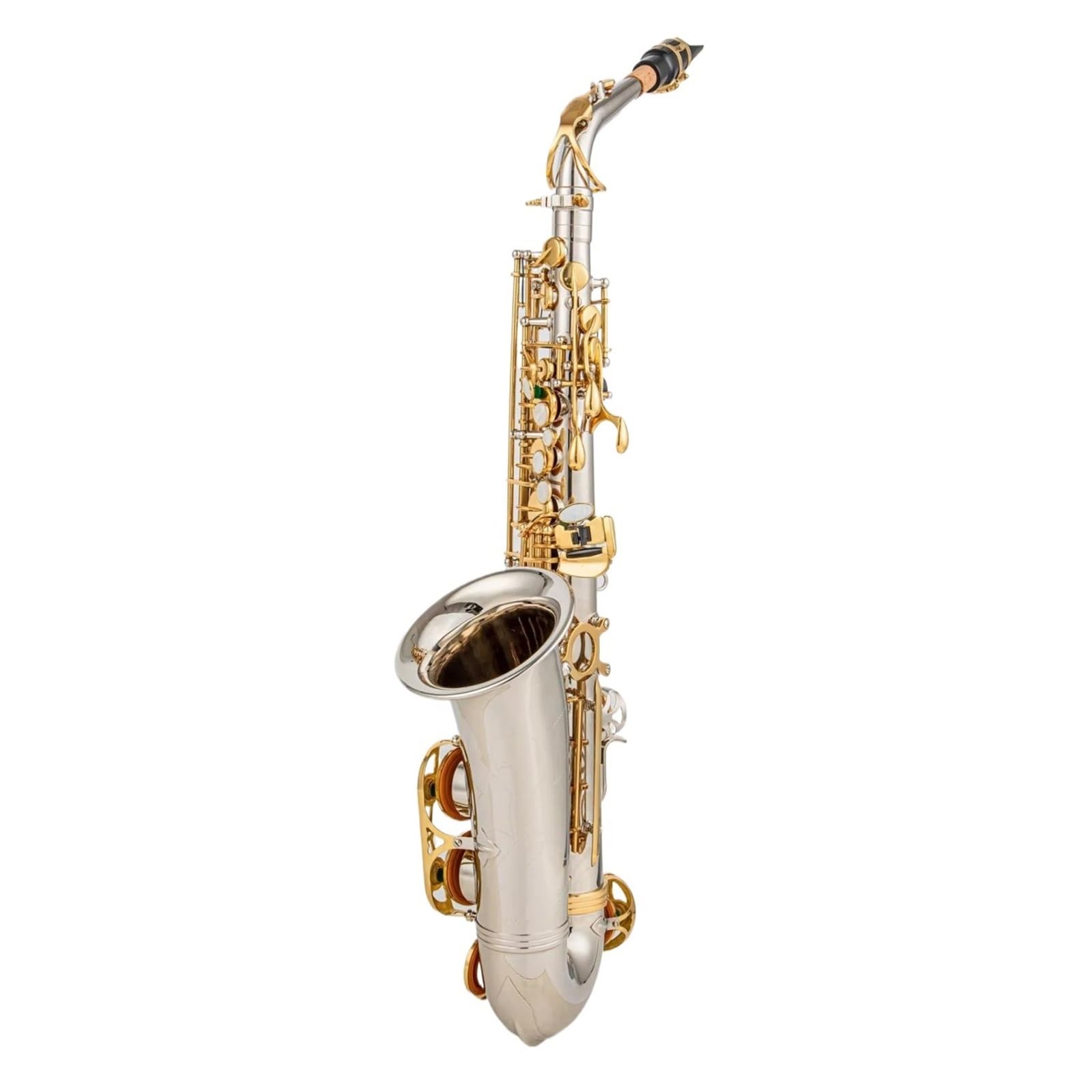 Saxophone Alto Nickelé Plaqué Or Instrument Professionnel Avec Bec Saxophone