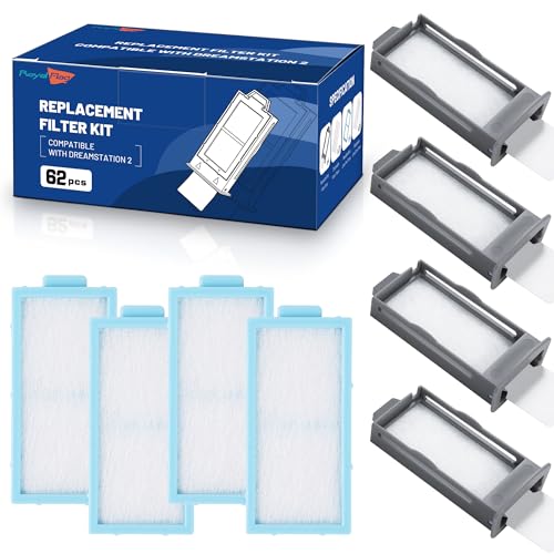 DreamStation 2 Filters Replacement Kit 62 PCS CPAP Filters Compatible with Philips DreamStation 2 27 Ultra Fine Filters 27 Pollen Foam Filters 4 Reusable Filter Frames 12 Month Supply
