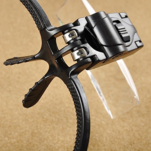 Sorive Professional Jeweler's Lighted Magnifier Visor - Jeweler Head-Worn Led Lighted Magnifier With 5 Different Lenses (1X, 1.5X, 2X, 2.5X, 3.5X) Sorive0018 #TOP1