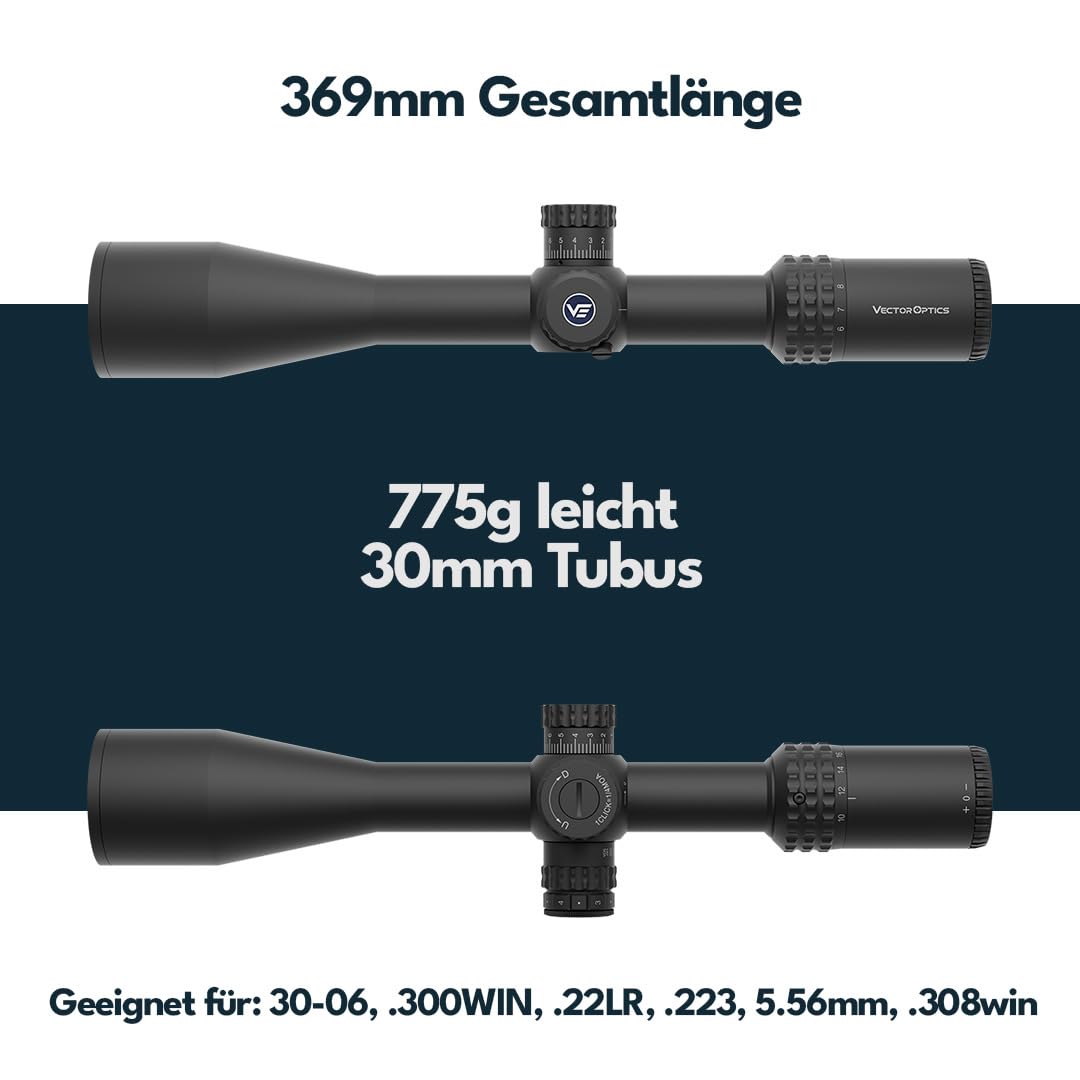 Vector Optics SCFF-57 Sentinel 6-24x50 FFP MOA Occhiali da mira per sport, softair e caccia, fucile ad aria, visiera bersaglio, lunetta di mira per fucile a spruzzo, molti accessori