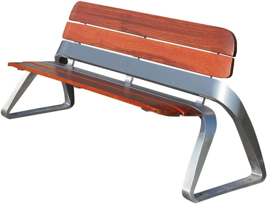 Outdoor Bench, Terrace Garden Leisure Park Seat Beach Chair Metal Cast Iron Frame Home Creative Decor Benches for Outdoors(Brown)