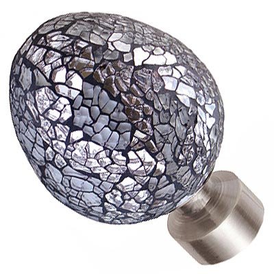 Speedy Poles Apart 35mm Alexia Curtain Pole Finials, Silver/Satin Silver, 2 Pack